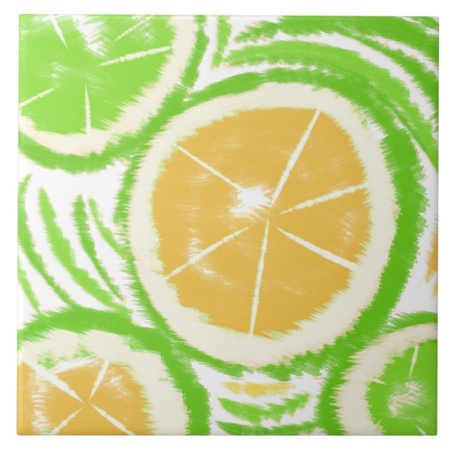 Azulejo Lemon Tie Dye Abstracto (Frente)