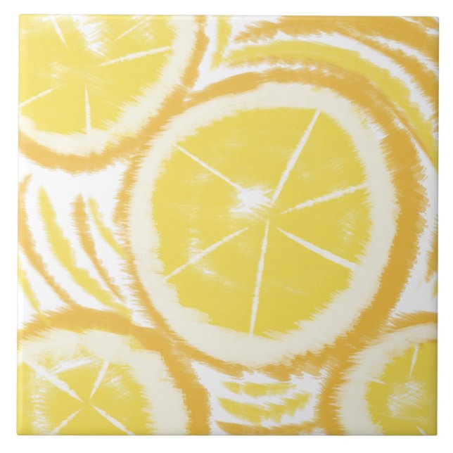 Azulejo Lemon Tie Dye Abstracto (Frente)