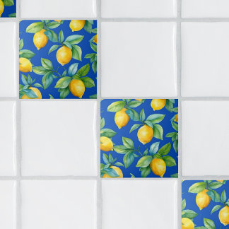 Azulejo Lemones amarillos y hojas en Royal