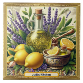 Azulejo Lemones, lavanda y aceite, recordando a Italia