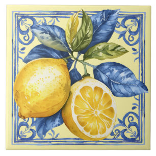 Azulejo Lemones portugueses y azul