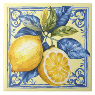Azulejo Lemones portugueses y azul