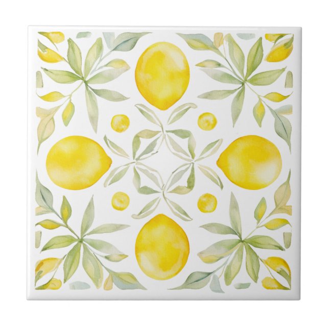 Azulejo Lemones toscanos mediterráneos (Frente)