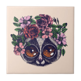 Azulejo Lemur floral dulce