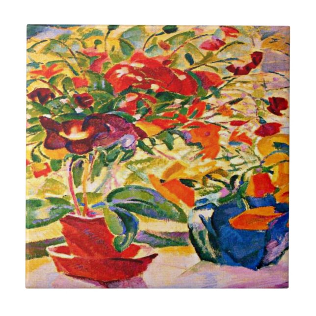 Azulejo Leo Gestel - Flores en Windowsill, obra de arte de (Frente)