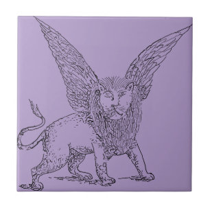 Azulejo León alado símbolo de San Marcos