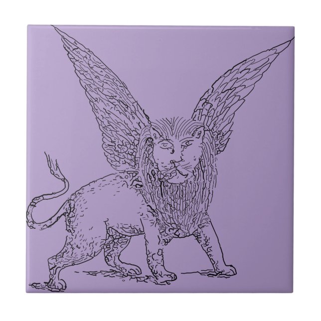 Azulejo León alado símbolo de San Marcos (Frente)