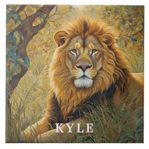 Azulejo León de Safari de Golden Brown