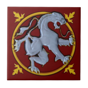 Azulejo León desenfrenado gótico repro (cara derecha) 1 de