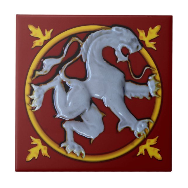 Azulejo León desenfrenado gótico repro (cara derecha) 1 de (Frente)