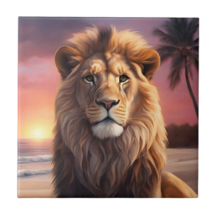 Azulejo León en la playa