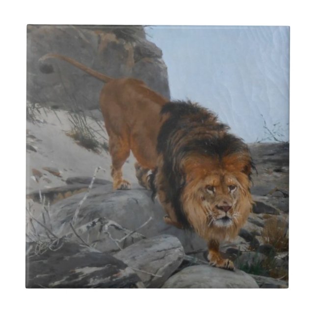 Azulejo León en las montañas (por Richard Friese) (Frente)