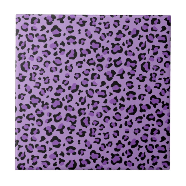Azulejo Leopard Print, Leopard Spots, Purple Leopard (Frente)
