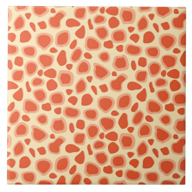 Azulejo Leopard Print - Mandarín y naranja ligero (Frente)