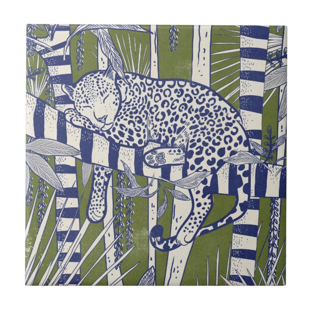 Azulejo Leopardo durmiendo (Frente)
