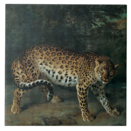 Azulejo Leopardo hembra (Jean-Baptiste Oudry)