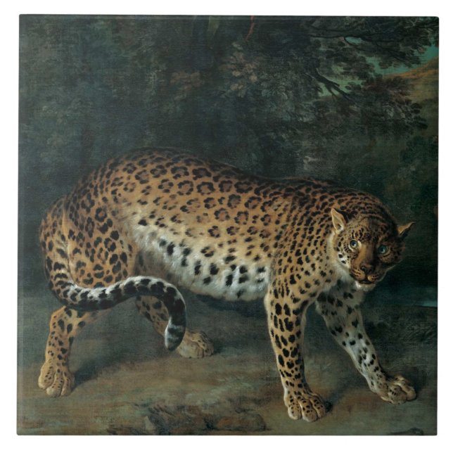 Azulejo Leopardo hembra (Jean-Baptiste Oudry) (Frente)