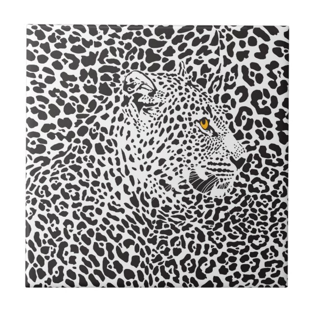 Azulejo Leopardo negro en puntos (Frente)