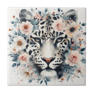 Azulejo Leopardo y rosas