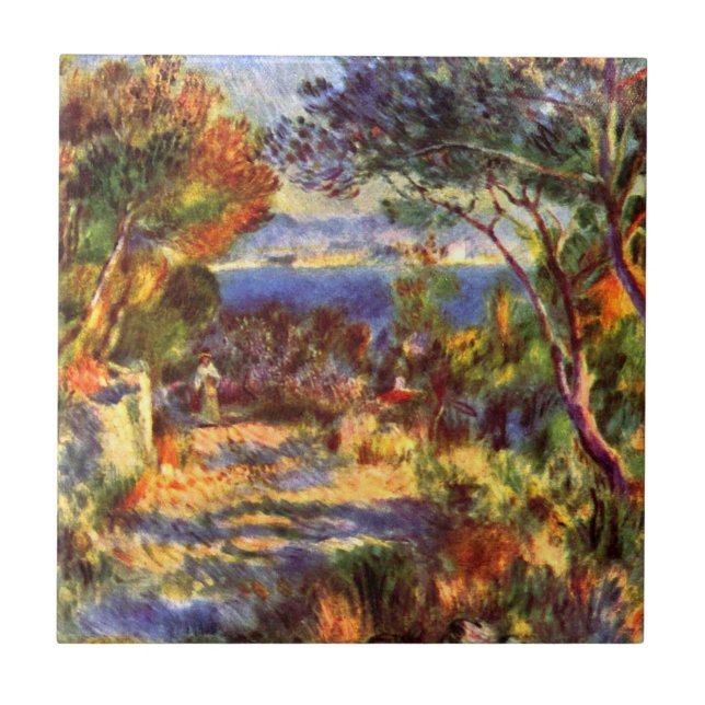 Azulejo L'Estaque de Pierre Renoir, impresionismo vintage (Frente)