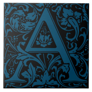 Azulejo Letra a monograma de William Morris Arts and Craft