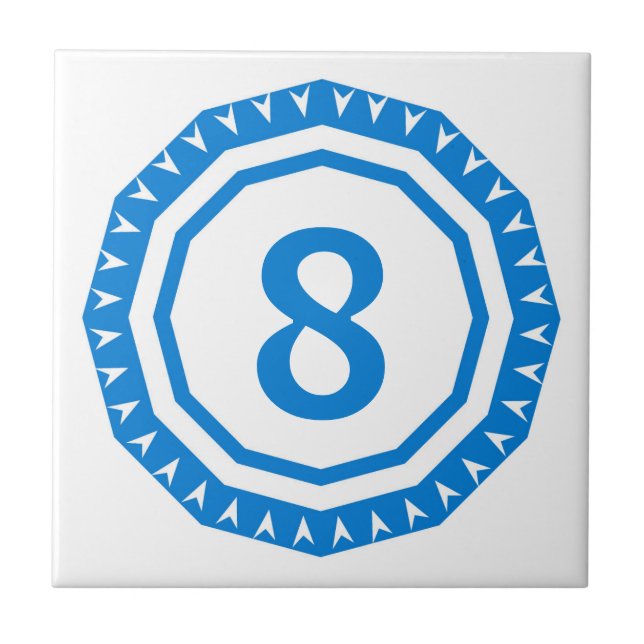 Azulejo Letra azul mosaico número de la casa (Frente)