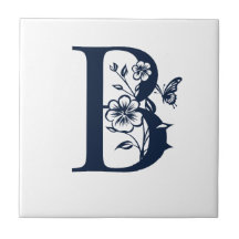 letra de invitación azul B simple