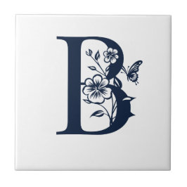 Azulejo letra de invitación azul B simple