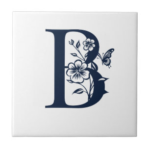 Azulejo letra de invitación azul B simple