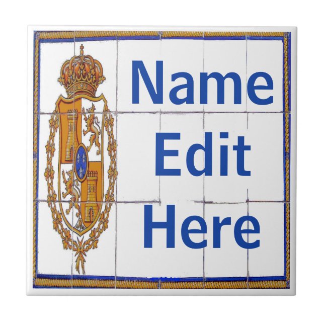 Azulejo Letra española de sellado y mosaicos numéricos de  (Frente)