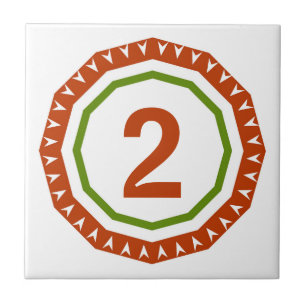 Azulejo Letra española redonda mosaicos numéricos