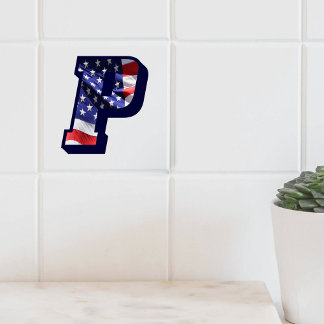Azulejo Letra estadounidense de bandera "P", mosaico grand