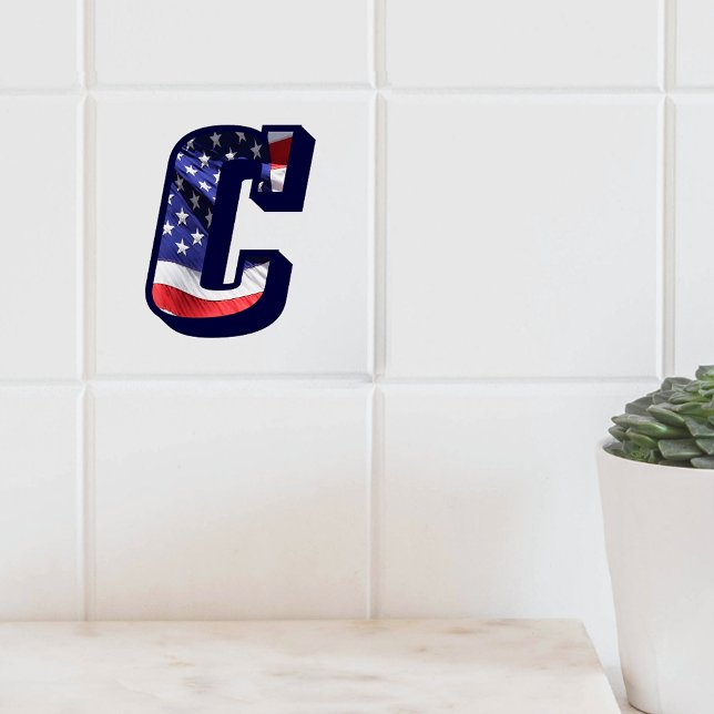 Azulejo Letra estadounidense de la bandera "C", mosaico gr (Subido por el creador)