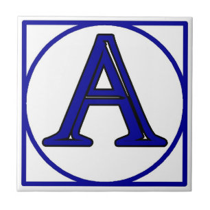 Azulejo Letra francesa azul mosaico número de mosaicos