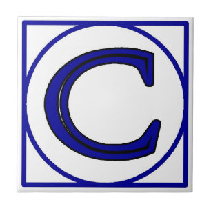 Azulejo Letra francesa azul mosaico número de mosaicos