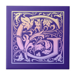 Azulejo Letra G Color Vintage Primera Letra Gradiente