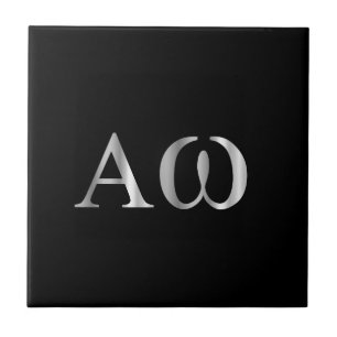 Azulejo Letra griega alfa y Omega