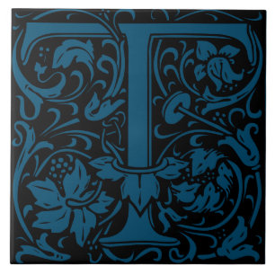 Azulejo Letra inicial de las viñetas de William Morris Art