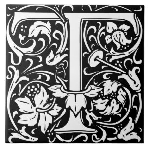 Azulejo Letra inicial de las viñetas de William Morris Art