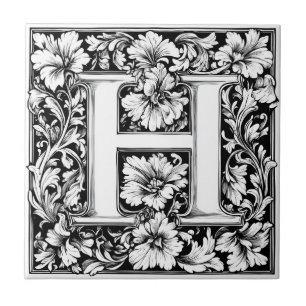 Azulejo Letra medieval iluminada H