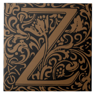 Azulejo Letra Monograma Arts and Crafts de William Morris 