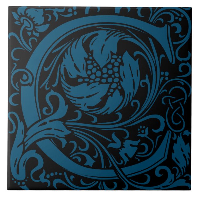 Azulejo Letra monograma C de William Morris Arts and Craft (Frente)