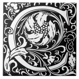 Azulejo Letra monograma C de William Morris Arts and Craft