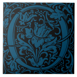 Azulejo Letra monogramada O de William Morris Art Nouveau