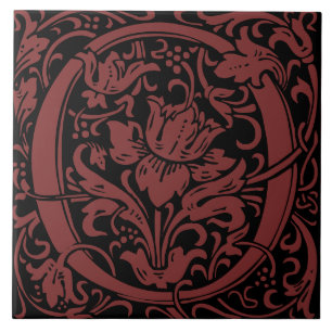 Azulejo Letra monogramada O de William Morris Art Nouveau