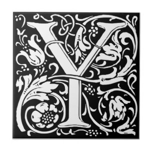 Azulejo Letra Y Monograma Medieval Arte Nouveau