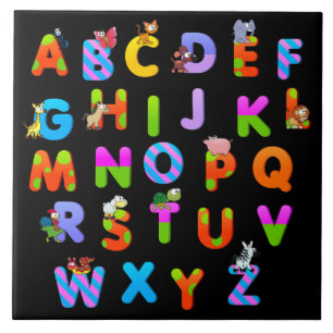 Azulejo Letras alfabéticas coloridas