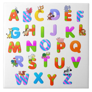 Azulejo Letras alfabéticas coloridas
