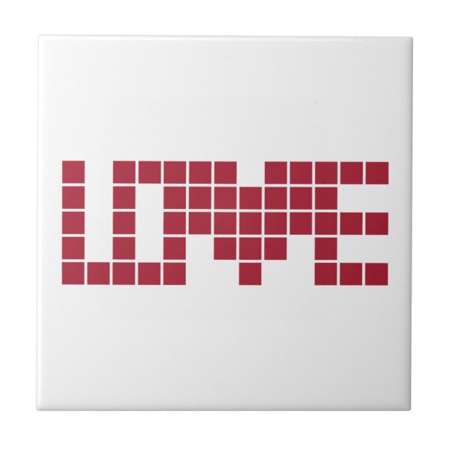 Azulejo Letras cuadradas de amor rojas (Frente)