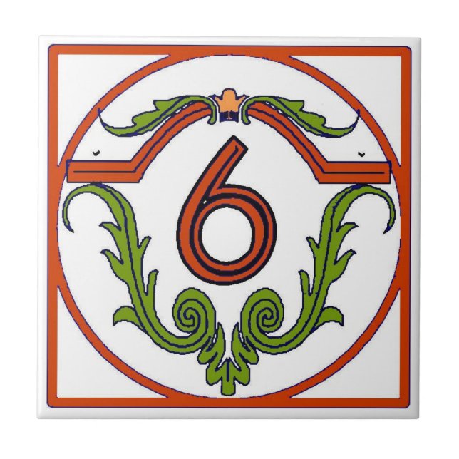 Azulejo Letras españolas rojas 6 (Frente)